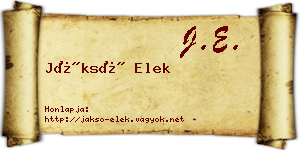 Jáksó Elek névjegykártya