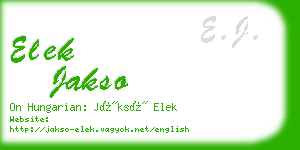 elek jakso business card